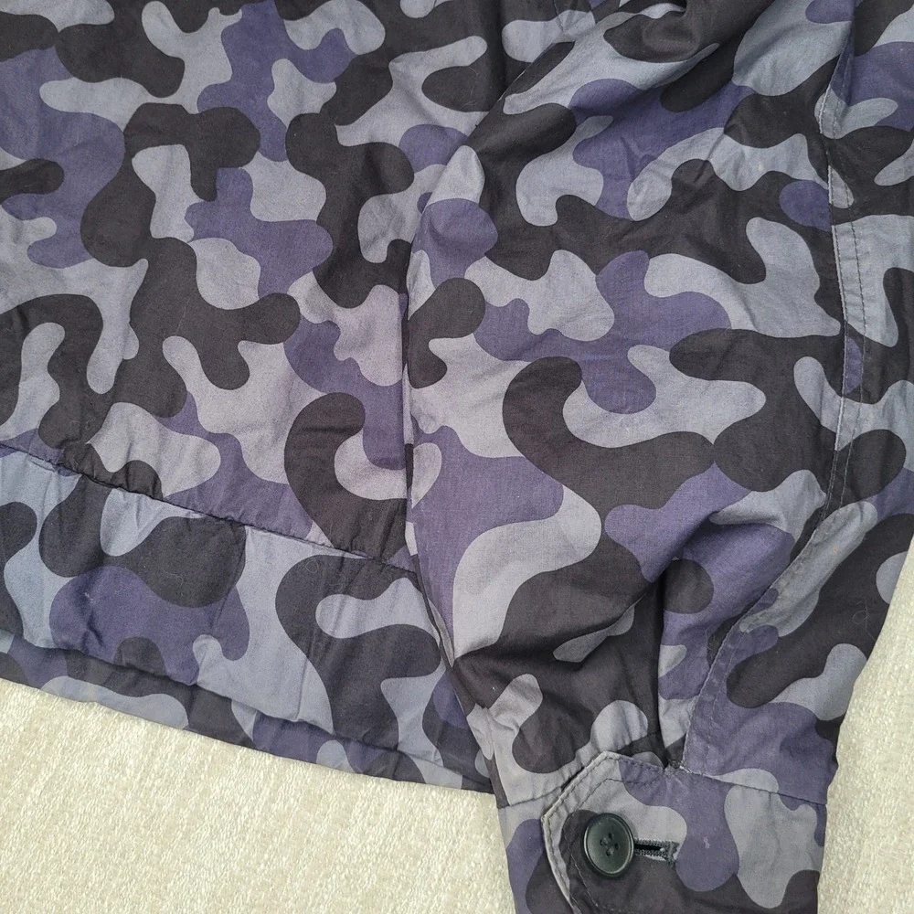 London Fog Jacket Mens L Blue Camo Winning Edge Full Zip Vintage Windbreaker‎